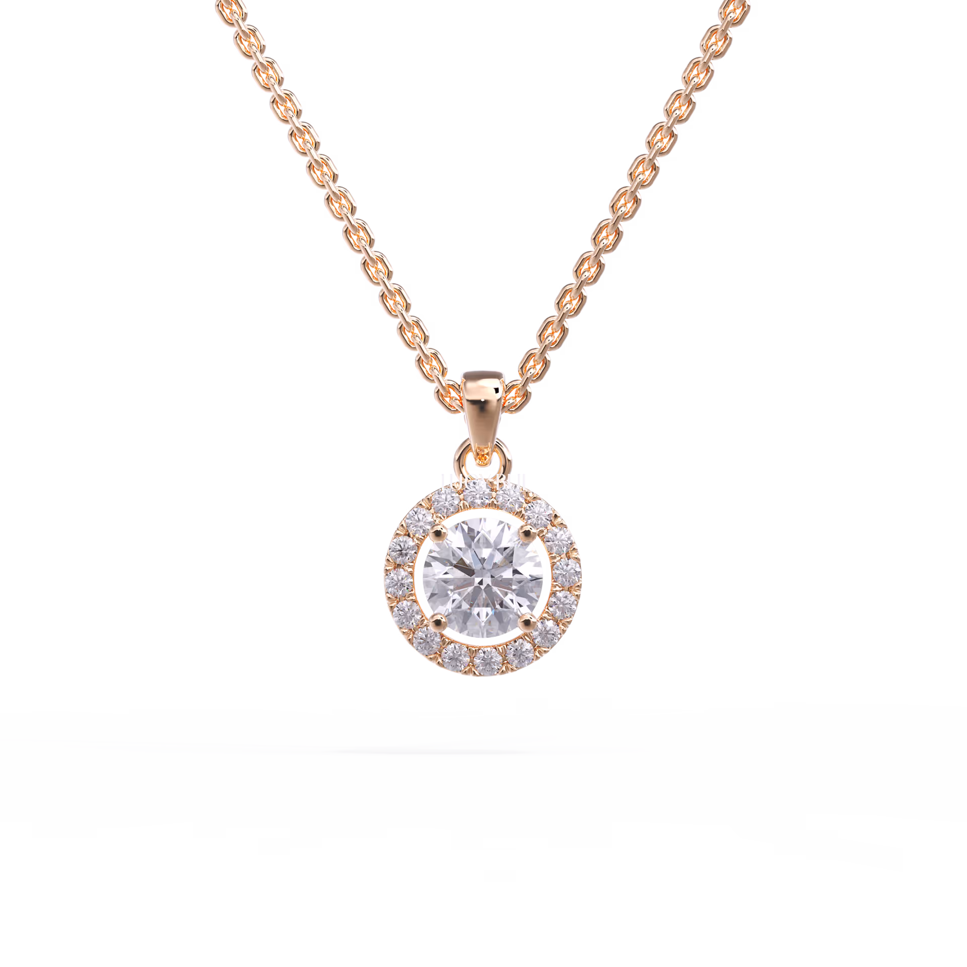 Mặt Dây Chuyền Halo Kim Cương Tự Nhiên